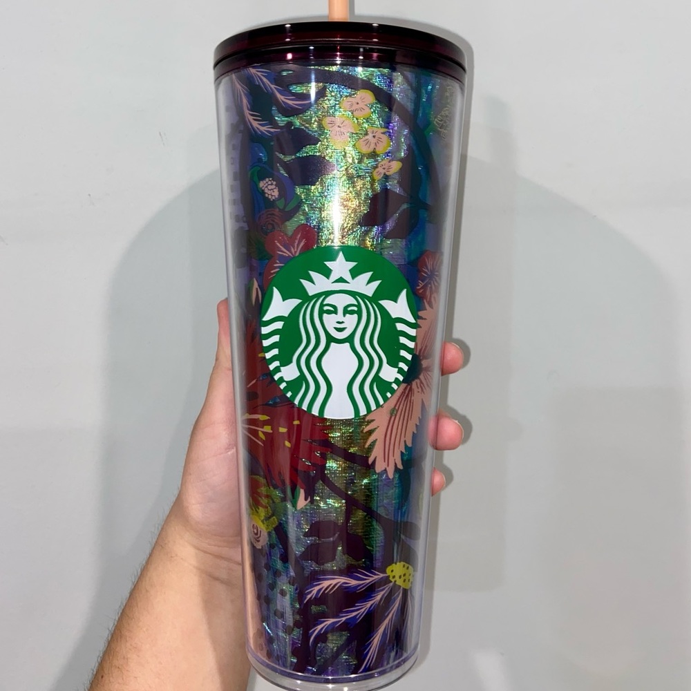 NWT Starbucks 2021 Fall Floral Foil Tumbler